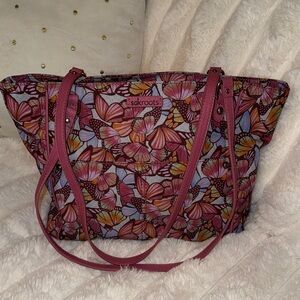 Sakroots Pink and Purple Butterfly Tote